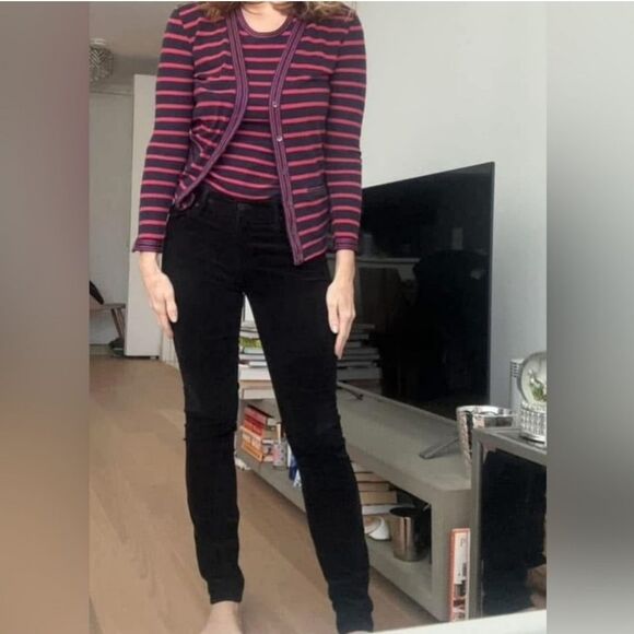 Mother The Charmer My Life As a Snow Bunny Black Velvet Pants Size 27 - Picture 1 of 6